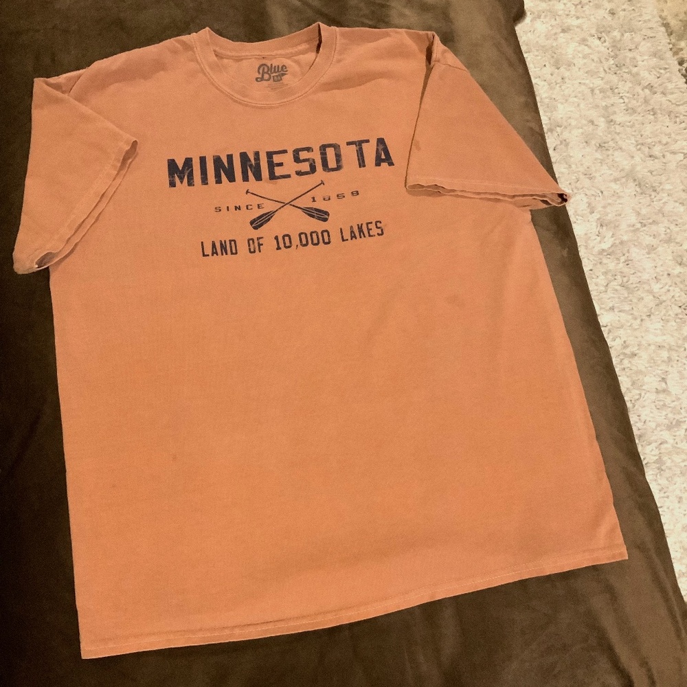Blue 84  Orange XL  Minnesota Short Sleeve T Cabincore Eclectic Grandpa Lake